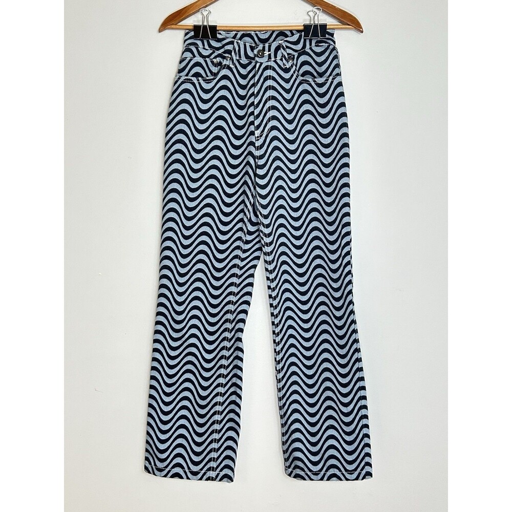 The Ragged Priest Blue Wave Mom Fit Jeans Y2K Wide Leg 100% Cotton Size 30 - Picture 2 of 12